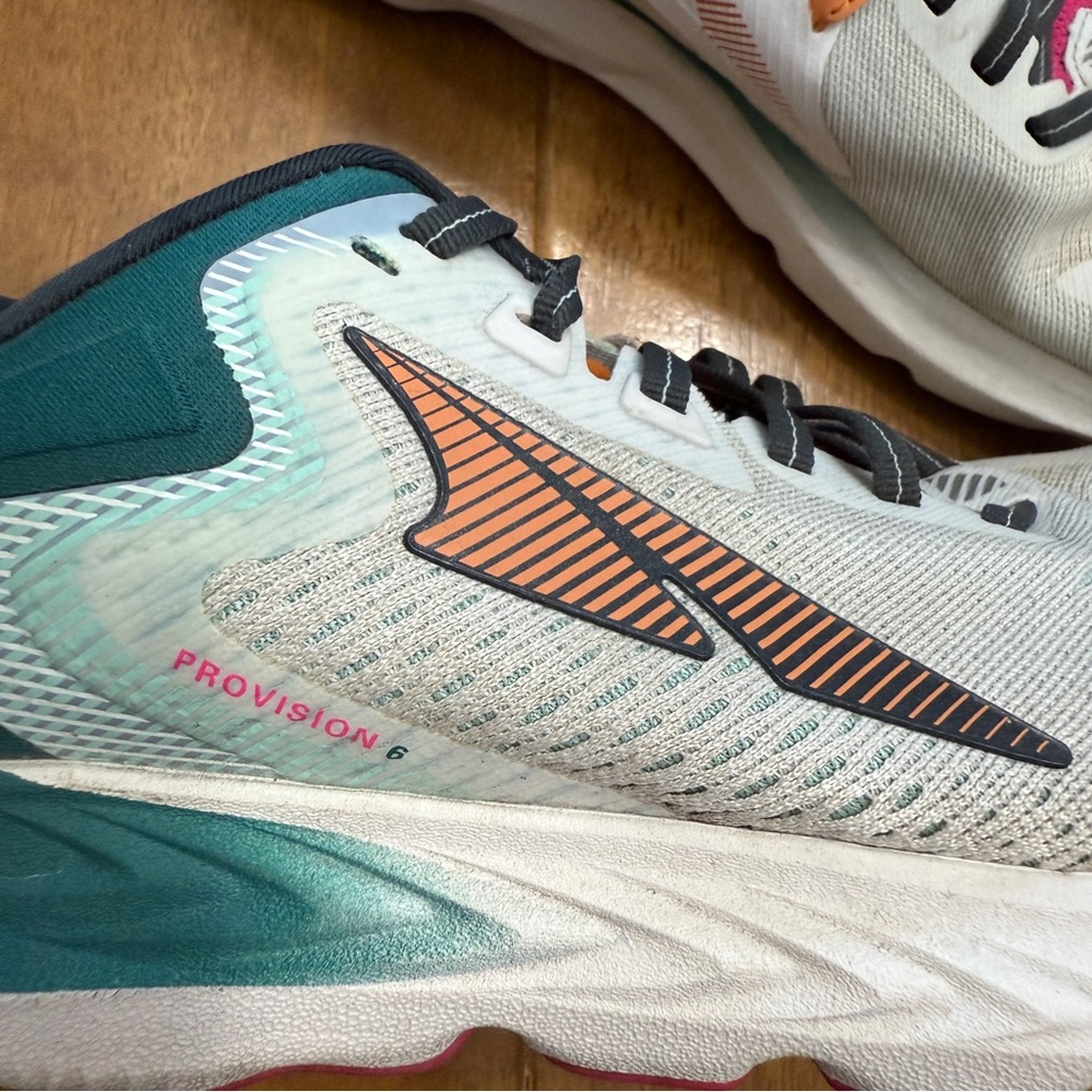 Altra Women's White Teal Pink Orange Athletic Running Shoes - Picture 2 of 13
